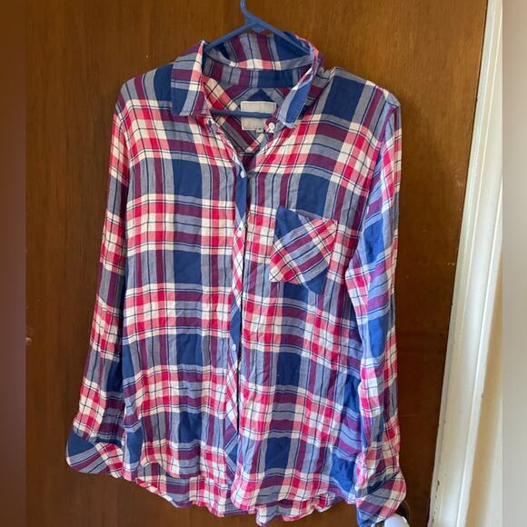 Revolve x Rails Hunter Button Down in Marina & Flamingo - Picture 3 of 8